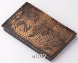 1940 / 1943 German Kriegsmarine 25. Unterseebootflottille Brass Cigarette Case