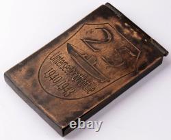 1940 / 1943 German Kriegsmarine 25. Unterseebootflottille Brass Cigarette Case