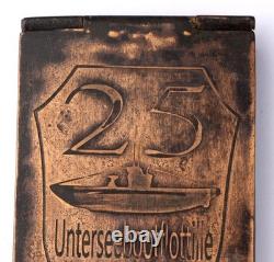1940 / 1943 German Kriegsmarine 25. Unterseebootflottille Brass Cigarette Case