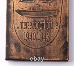 1940 / 1943 German Kriegsmarine 25. Unterseebootflottille Brass Cigarette Case