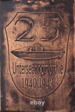 1940 / 1943 German Kriegsmarine 25. Unterseebootflottille Brass Cigarette Case