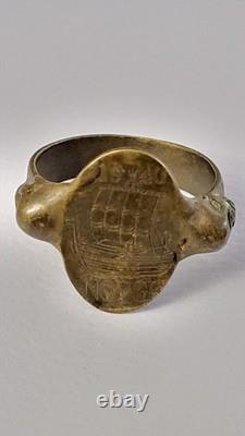 1940 German WW2 Navy Kriegsmarine Ring Operation Viking Drakkar