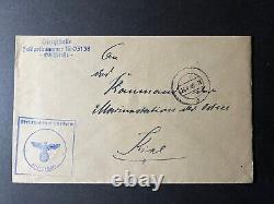1940 Germany WWII No Stamp Kriegsmarine Censored U Boat Cover U 12 to Kiel