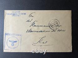 1940 Germany WWII No Stamp Kriegsmarine Censored U Boat Cover U 12 to Kiel