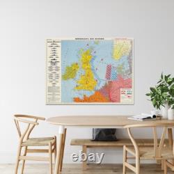 1940 Nazi German Kriegsmarine Map of Europe WWII Naval Routes & Sea Operations