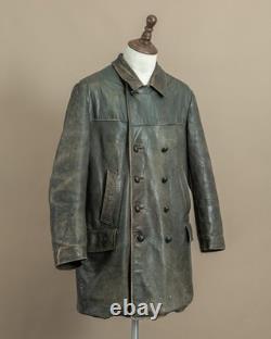 1940s German Kriegsmarine Leather U-Boat Jacket WW2 Size 40-42