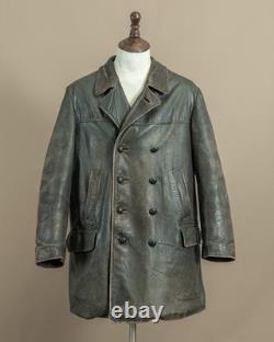 1940s German Kriegsmarine Leather U-Boat Jacket WW2 Size 40-42