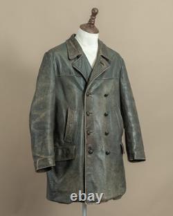 1940s German Kriegsmarine Leather U-Boat Jacket WW2 Size 40-42