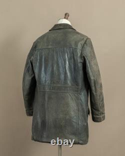 1940s German Kriegsmarine Leather U-Boat Jacket WW2 Size 40-42