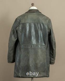 1940s German Kriegsmarine Leather U-Boat Jacket WW2 Size 40-42