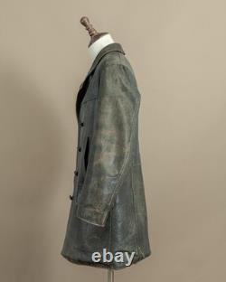 1940s German Kriegsmarine Leather U-Boat Jacket WW2 Size 40-42