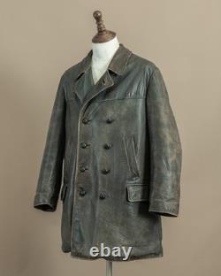 1940s German Kriegsmarine Leather U-Boat Jacket WW2 Size 40-42