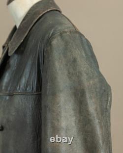 1940s German Kriegsmarine Leather U-Boat Jacket WW2 Size 40-42