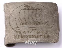 1941 / 1943 German Kriegsmarine Viking Ship Belt Buckle And Anchor Button