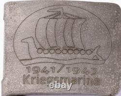 1941 / 1943 German Kriegsmarine Viking Ship Belt Buckle And Anchor Button