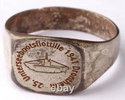 1941 Drontheim 25th Submarine Flotilla U-boat WW2 German ring U-Boot Kriegsmarin