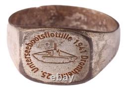 1941 Drontheim 25th Submarine Flotilla U-boat WW2 German ring U-Boot Kriegsmarin