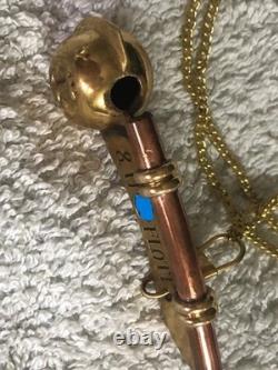 1942 Danzig German Kriegsmarine 8th U-boat Flotilla Boatswain's Whistle / Brass