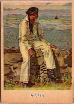 1942 Feldpost Germany WW2 Navy Kriegsmarine Sailor PPC Postcard cover to Hamburg