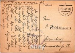 1942 Feldpost Germany WW2 Navy Kriegsmarine Sailor PPC Postcard cover to Hamburg