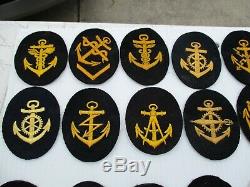 55 Black/Gold & White/Blue & Red Kriegsmarine WWII German Naval Patches Insignia
