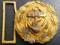 6800? German Navy Kriegsmarine officer parade belt buckle gold WW2 Dolchkoppel