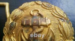 6800? German Navy Kriegsmarine officer parade belt buckle gold WW2 Dolchkoppel