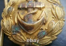 6800? German Navy Kriegsmarine officer parade belt buckle gold WW2 Dolchkoppel