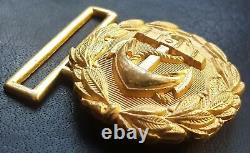 8963? German Navy Kriegsmarine officer parade belt buckle gold WW2 Dolchkoppel