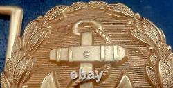 9683? German Navy Kriegsmarine officer parade belt buckle gold WW2 Dolchkoppel