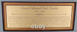 Admiral Karl Donitz German U-boat Commander WW2 Signed End of War Letter Display