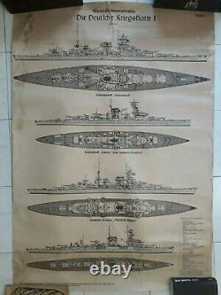 Affiche Kriegsmarine 1941 Die Deutsche Kriegsflotte Scharnhorst WW2 German Navy