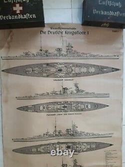 Affiche Kriegsmarine 1941 Die Deutsche Kriegsflotte Scharnhorst WW2 German Navy