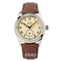 Ailager Kriegsmarine Service Watch WW2 Style Silver Dial Dual Quartz Movement