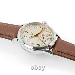 Ailager Kriegsmarine Service Watch WW2 Style Silver Dial Dual Quartz Movement