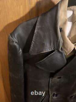 Authentic GERMAN WW2 Kriegsmarine leather jacket Kriegsmarine Winter Jacket Coat