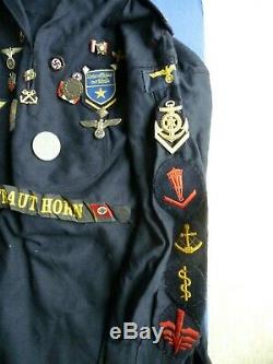 Authentic German WW 2 Kriegsmarine Tunic, Patches, Medals VET Bring Back
