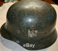 Authentic German WW2 Helmet, H35 Heer Kriegsmarine with 2 Decals
