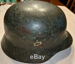 Authentic German WW2 Helmet, H35 Heer Kriegsmarine with 2 Decals