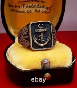 Authentic WW2 German 1942 Navy Kriegsmarine U-boat war convoy Wolfpack Ring
