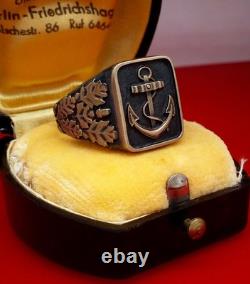 Authentic WW2 German 1942 Navy Kriegsmarine U-boat war convoy Wolfpack Ring