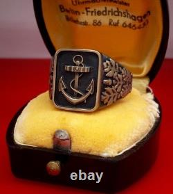 Authentic WW2 German 1942 Navy Kriegsmarine U-boat war convoy Wolfpack Ring