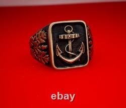 Authentic WW2 German 1942 Navy Kriegsmarine U-boat war convoy Wolfpack Ring