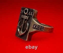 Authentic WW2 German 1944 Navy Kriegsmarine U-boat war convoy Wolfpack Ring