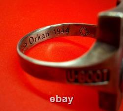 Authentic WW2 German 1944 Navy Kriegsmarine U-boat war convoy Wolfpack Ring