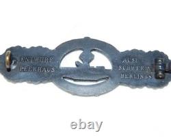 Authenticated WW2 German U-Boat Clasp in Bronze Marked Entwurf Peekhaus Schwerin