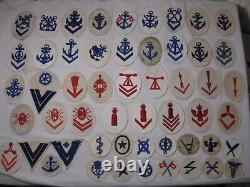 Collection of 53 WW2 German Navy Kriegsmarine Rank Trade Patches