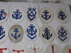 Collection of 53 WW2 German Navy Kriegsmarine Rank Trade Patches