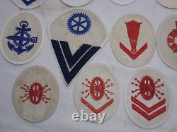 Collection of 53 WW2 German Navy Kriegsmarine Rank Trade Patches