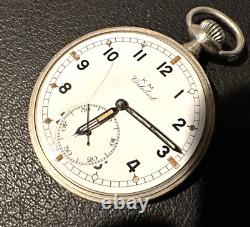 Cortebert K. M German Navy Kriegs Marine WW2 Pocket Watch 1940s 50 mm